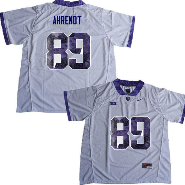 Men #89 Austin Ahrendt TCU Horned Frogs College Football Jerseys Sale-White - Click Image to Close